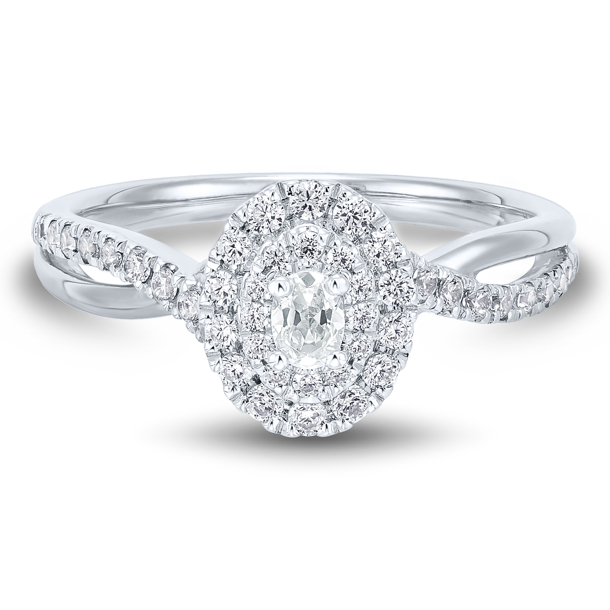 Helzberg Signature Diamond Halo Engagement Ring