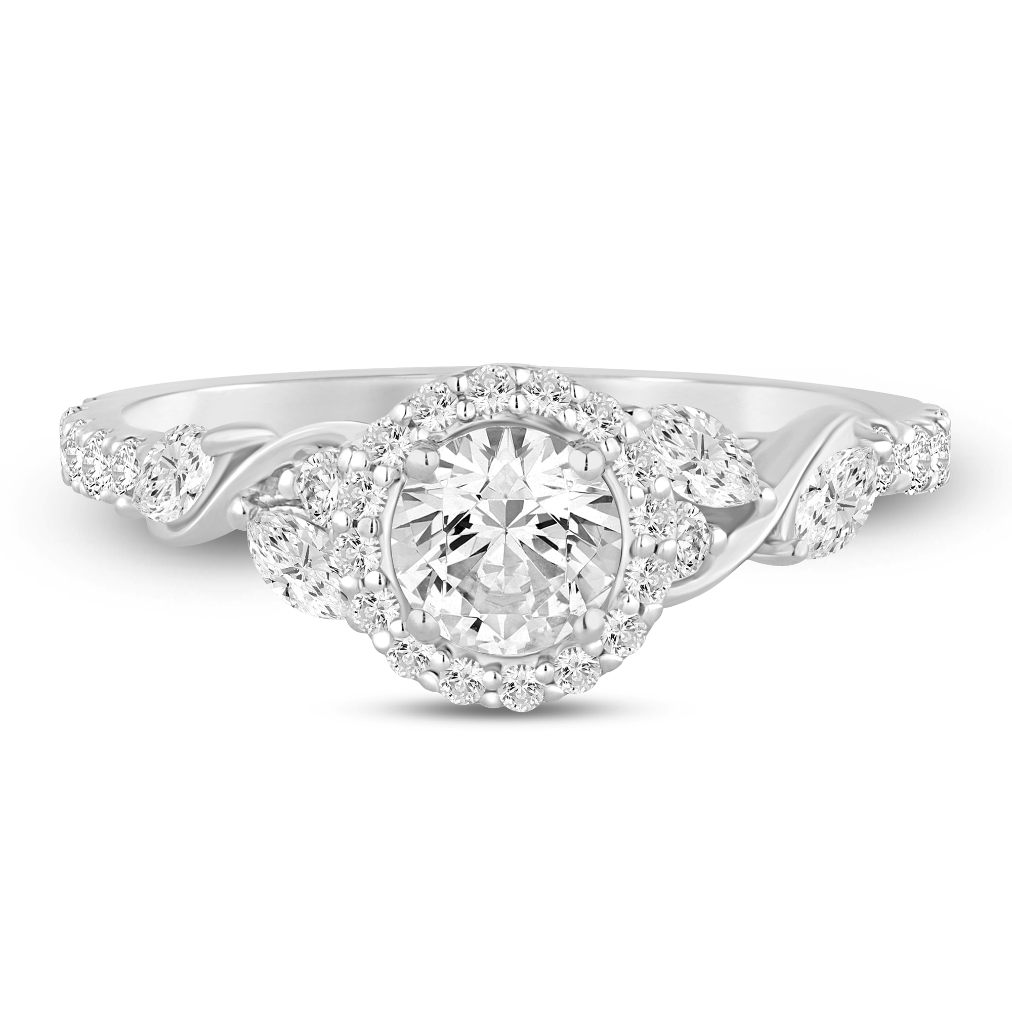 Helzberg Signature Diamond Halo Engagement Ring