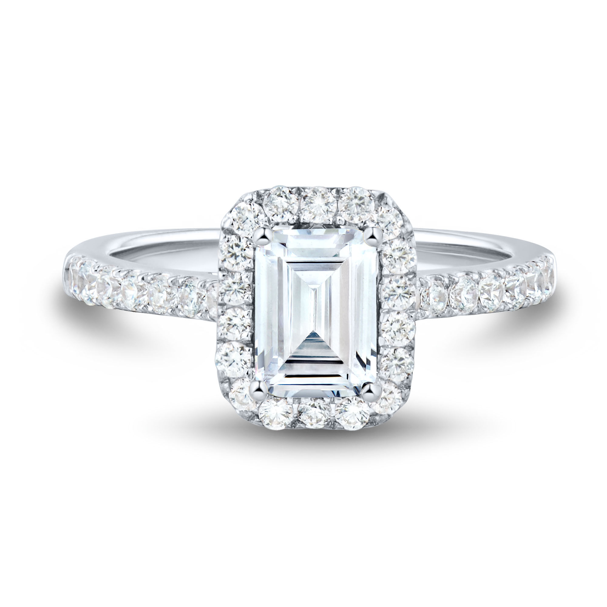 Helzberg Lab Grown Diamonds Lab Grown Diamond Emerald Cut Halo