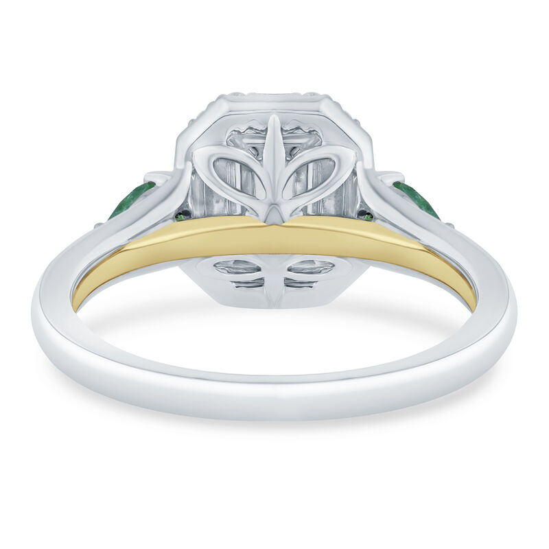 Blaire Diamond and Emerald Engagement Ring in 14K White Gold &#40;3/4 ct. tw.&#41;