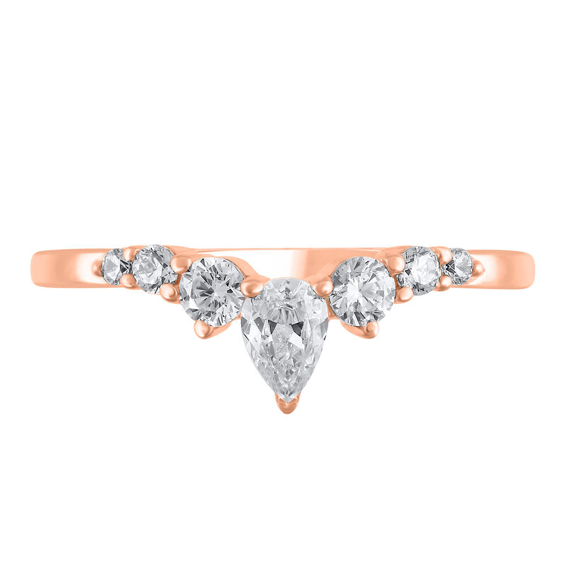 Lab Grown Diamond Chevron Contour Band in 14K Rose Gold &#40;1/2 ct. tw.&#41;