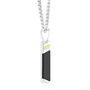 Men&#39;s Black Onyx Stick Pendant in Sterling Silver and Vermeil