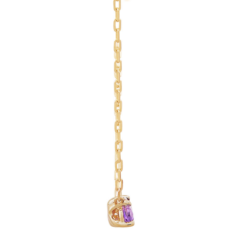 Amethyst Toi et Moi Necklace in 10K Yellow Gold