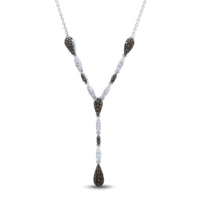 Black and White Diamond Necklace in 10K White Gold (1/2 ct. tw.)