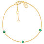 Lab-Created Emerald Three-Stone Bracelet in Vermeil