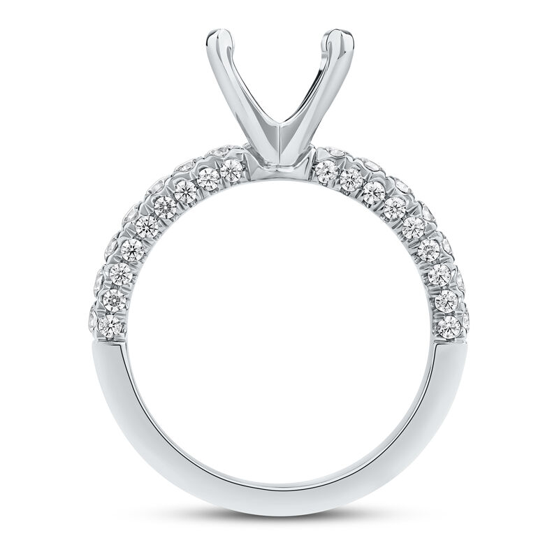 3/4 ct. tw. Round Lab Grown Diamond Semi-Mount Engagement Ring in 14k White Gold &#40;Setting Only&#41;