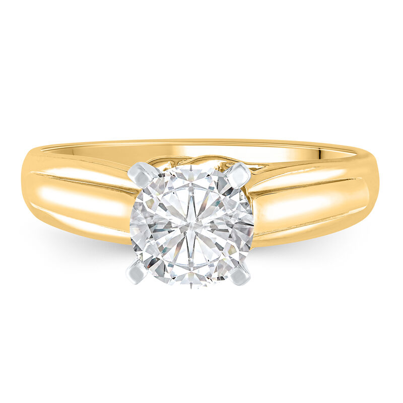 Wide-Shank Semi-Mount Engagement Ring in 14K Yellow Gold &#40;Setting Only&#41;