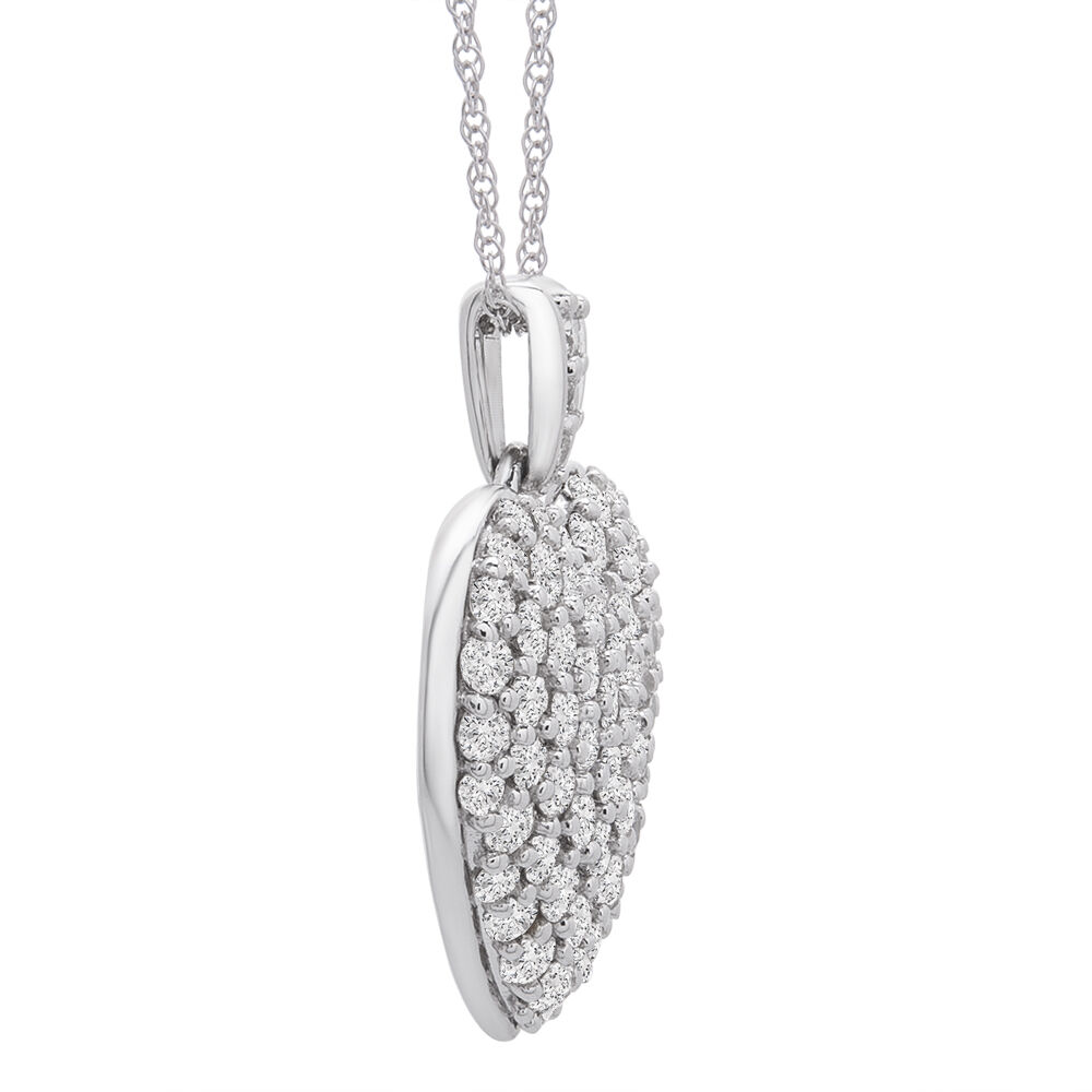 Matchers Sterling Silver .10ctw Diamond Heart Necklace 2465330107W