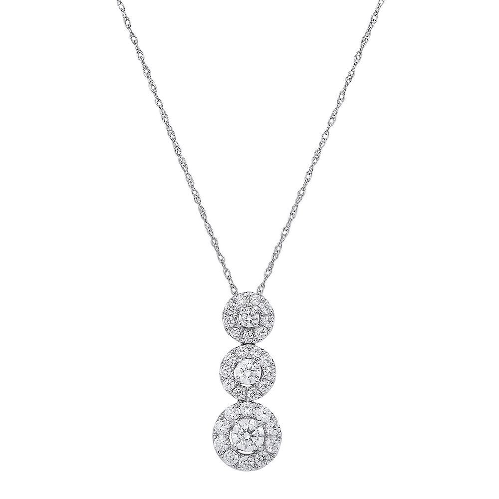 Gelin 1/4 CT. T.W. Diamond Three-Stone Necklace in 14K White Gold (F-G/SI2)  – Gelin Diamond