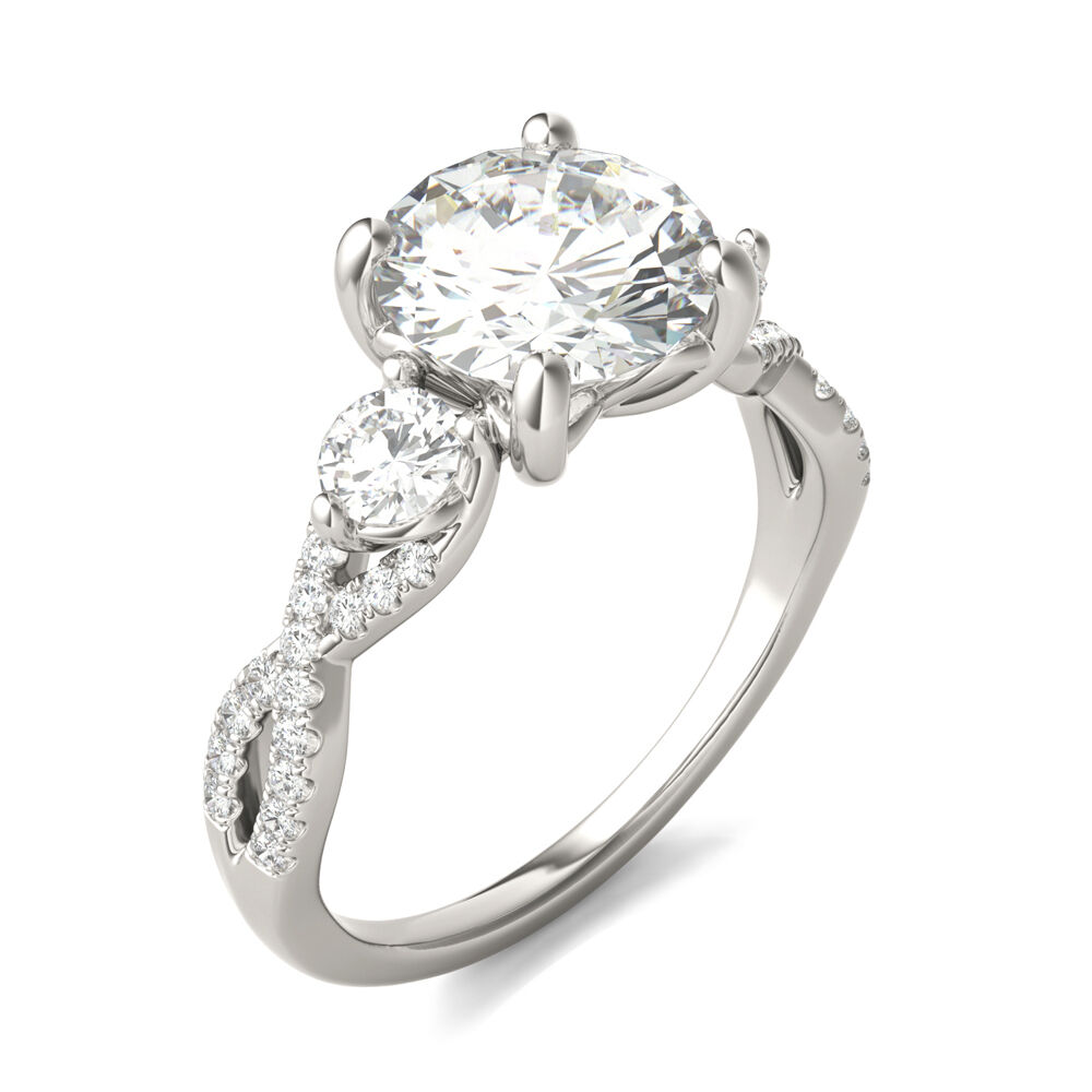 Forever One™ Lab Created Moissanite Twist-Shank Multi-Stone Engagement Ring