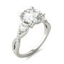 Lab Created Moissanite Twist-Shank Multi-Stone Engagement Ring in 14K White Gold