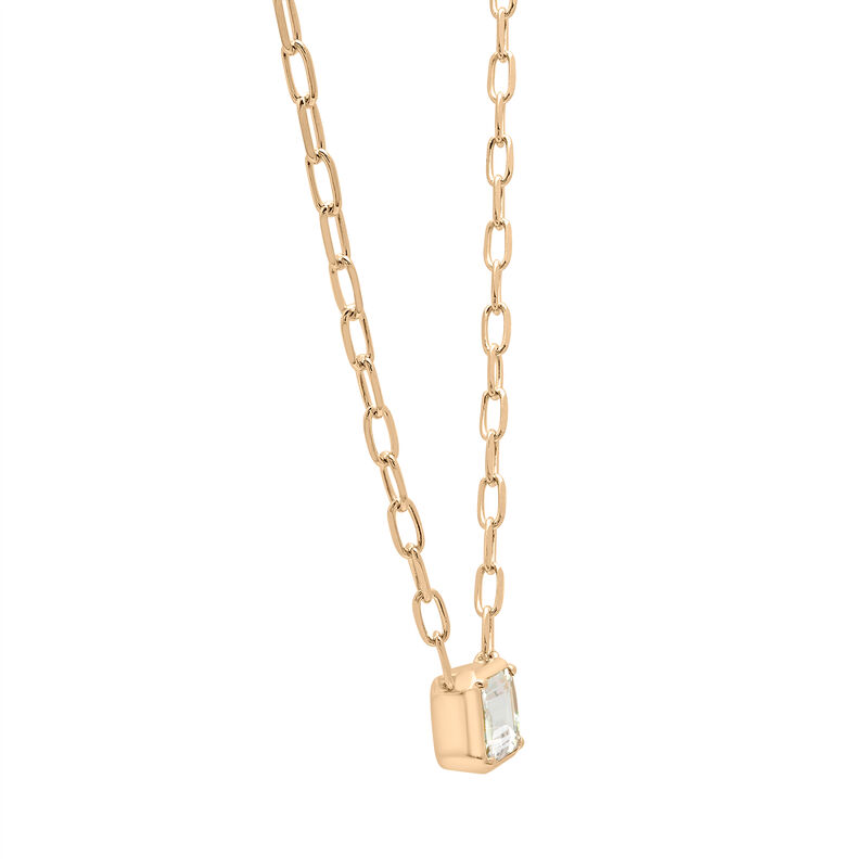 Green Amethyst Emerald-Cut Necklace in Vermeil