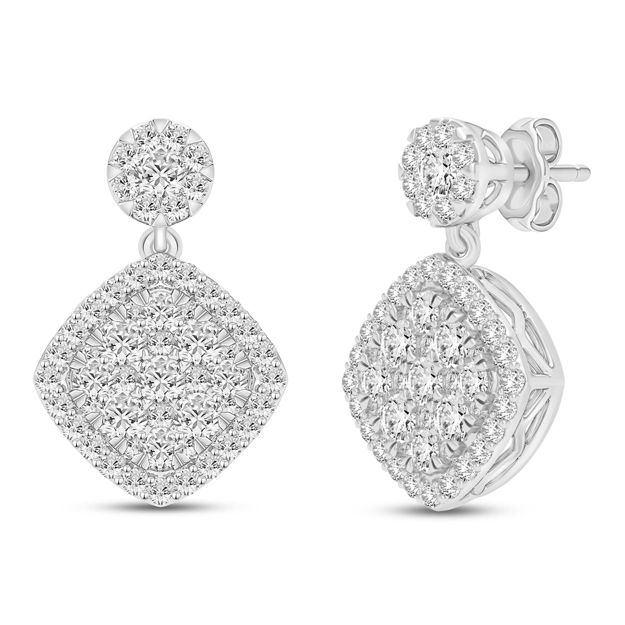 Lab Grown Diamond Earrings IGI Certified 1 3/8 Ct Floral Shape Diamond  Earrings For Women GH-SI1-SI2 925 Sterling Silver Cluster Diamond Stud  Earrings : Amazon.ca: Clothing, Shoes & Accessories