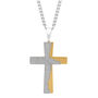 The Lord&#39;s Prayer Cross Pendant in Yellow and White Stainless Steel