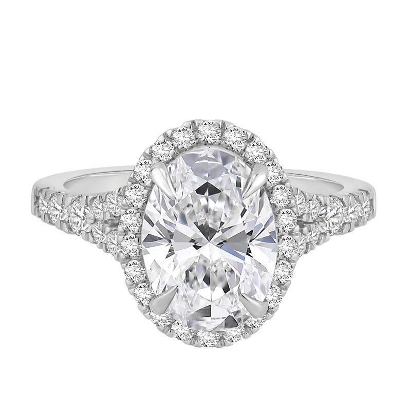 Oval Halo Lab Grown Diamond Engagement Ring in 14K White Gold &#40;3 3/4 ct. tw.&#41;