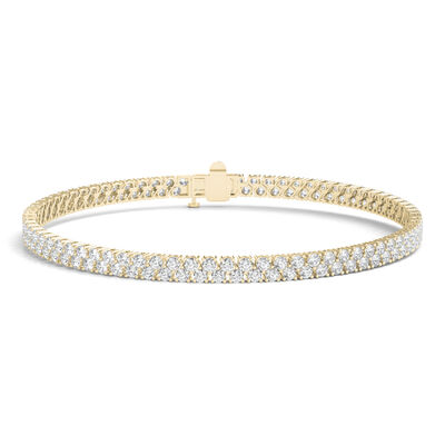 Lab Grown Diamond Double Row Tennis Bracelet in 14K Gold