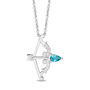 Merida Blue Topaz and Diamond Accent Bow &amp; Arrow Pendant in Sterling Silver