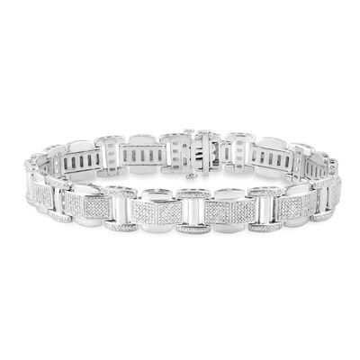Men's Diamond Bracelet in Sterling Silver (1 ct. tw.)