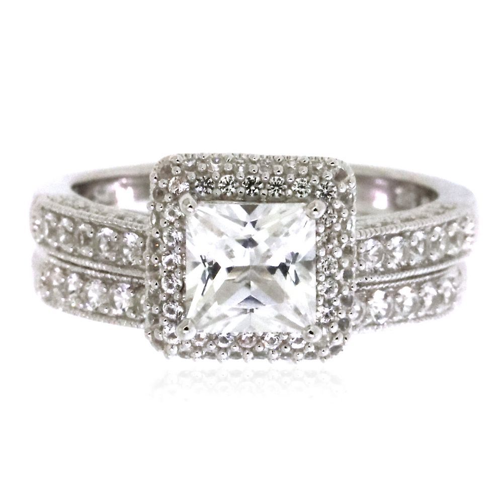 White sapphire 2025 ring set