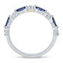 Blue Sapphire and Diamond Wedding Band in 14K White Gold &#40;1/4 ct. tw.&#41;