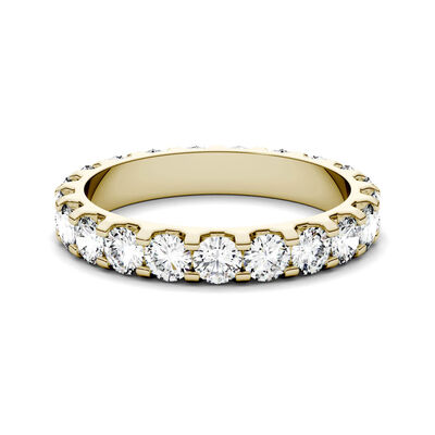 Moissanite Round Eternity Band in 14K Yellow Gold