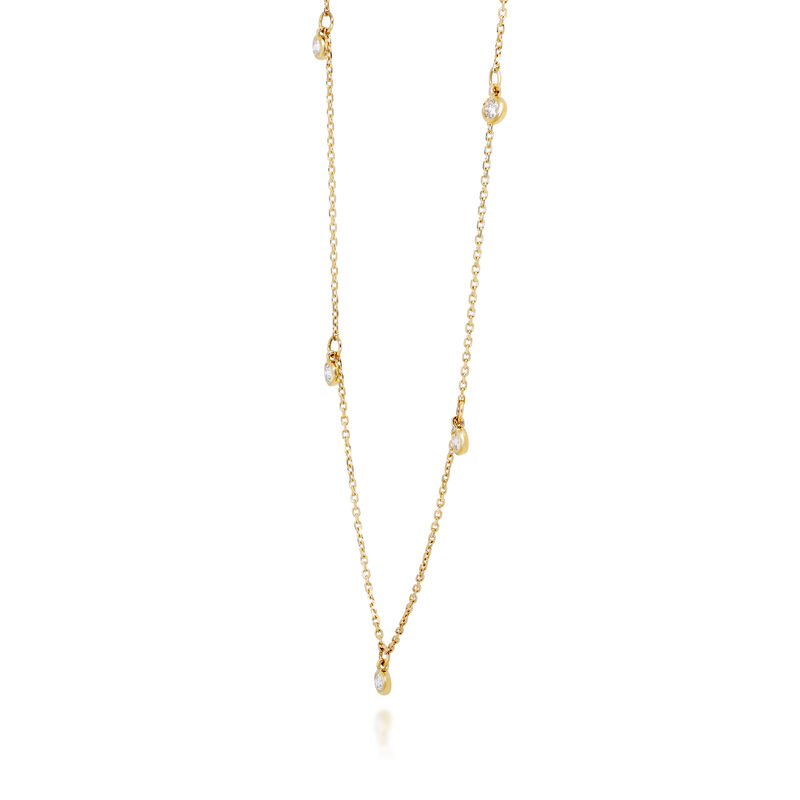 Diamond Bezel Dangle Necklace in 10K Yellow Gold &#40;1/4 ct. tw.&#41;