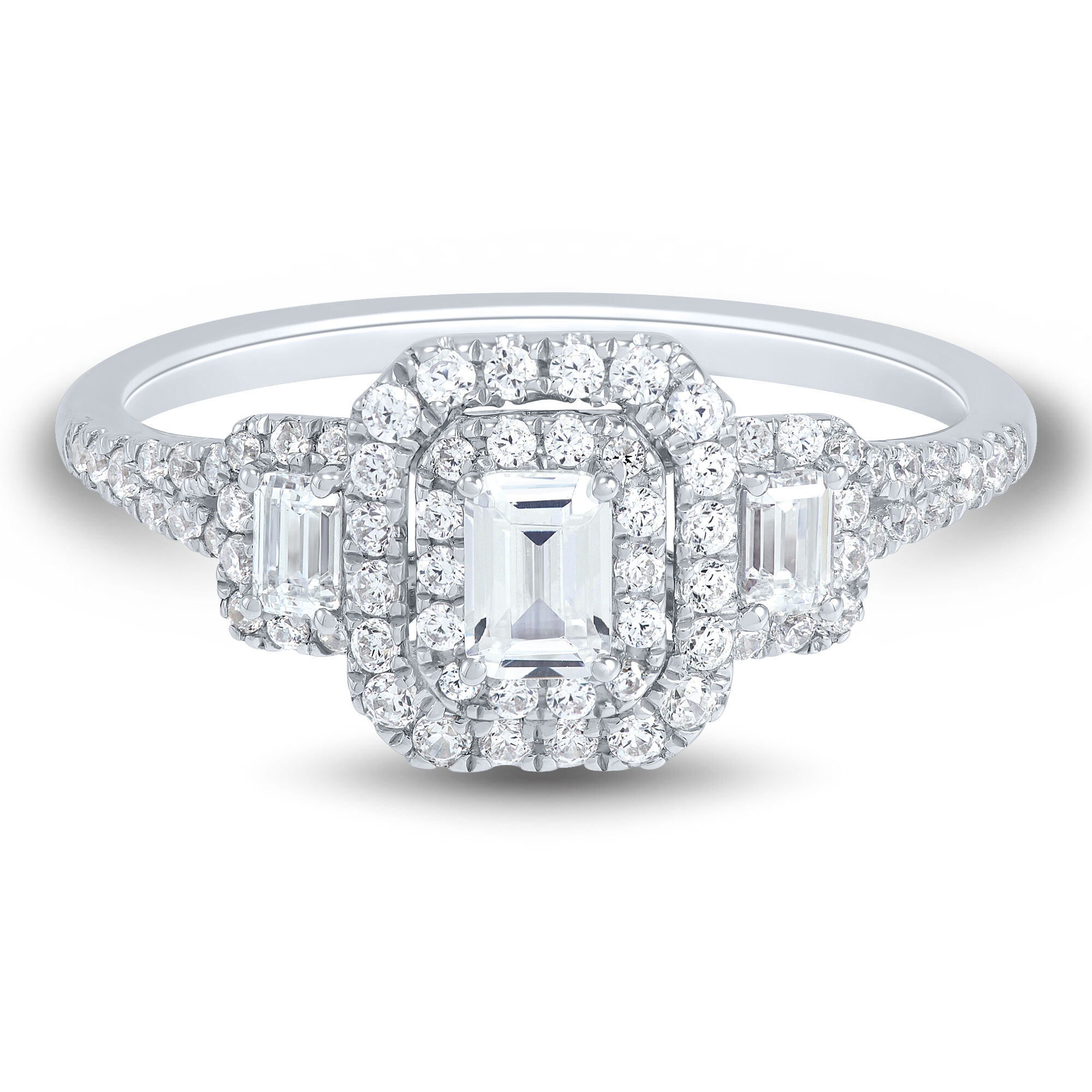 Emerald Cut. 4.0 Carat. Genuine Moissanite Engagement Rings. – VK. Diamonds