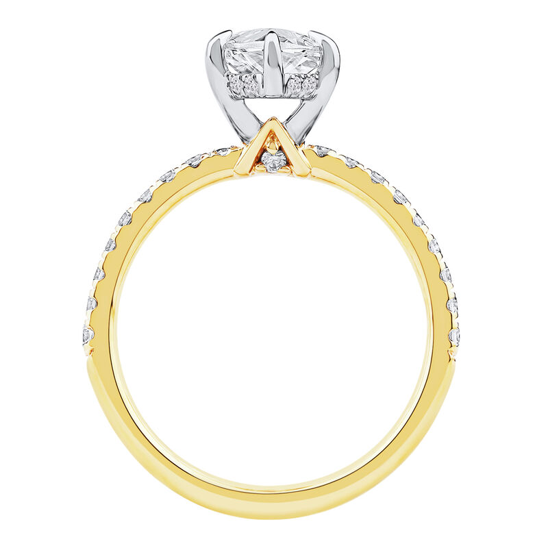 Palmer Lab Grown Diamond Marquise Engagement Ring in 14K Yellow and White Gold &#40;2 7/8 ct. tw.&#41;