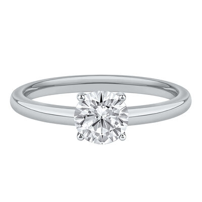 Diamond Round Brilliant Cut Solitaire Engagement Ring in 14K Gold