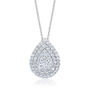 lab grown diamond pear-shaped cluster pendant in 10k white gold &#40;1 ct. tw.&#41;