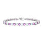 Lab-Created Opal and Lab-Created Pink Sapphire Bracelet in Sterling Silver 