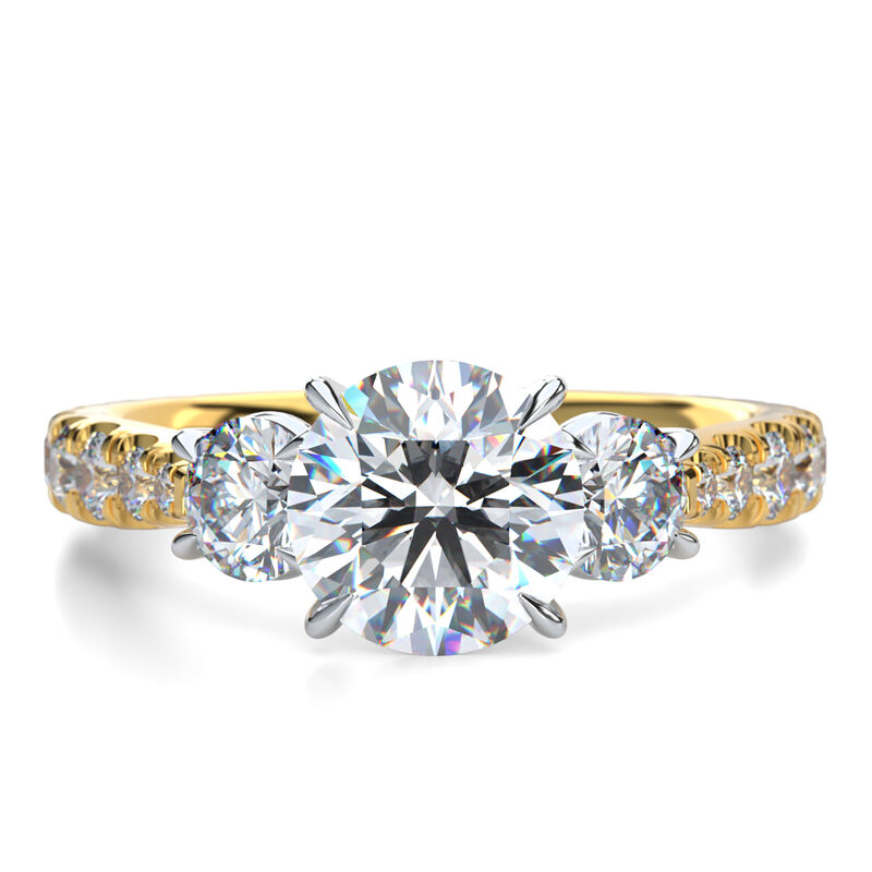 Lab Grown Diamond Three-Stone Engagement Ring in 14K Yellow Gold &#40;2 3/8 ct. tw.&#41;