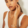 Pearl and Paperclip Chain Station Necklace in Vermeil, 18&quot;