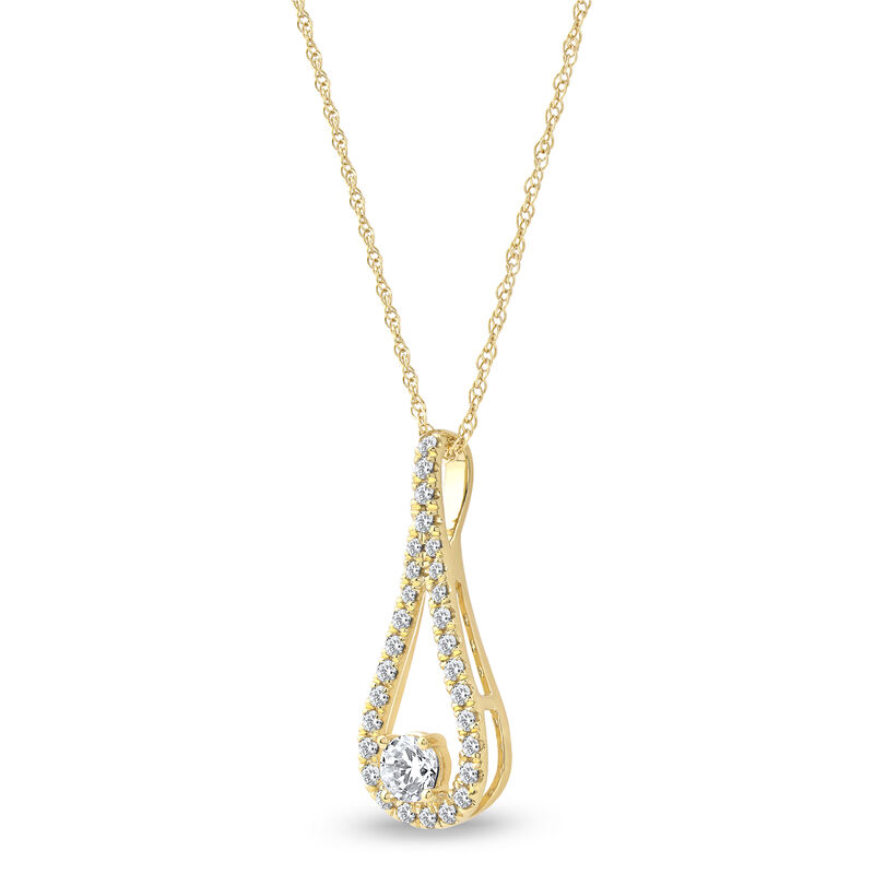 Lab Grown Diamond Drop Pendant in 14K Yellow Gold &#40;3/8 ct. tw.&#41;