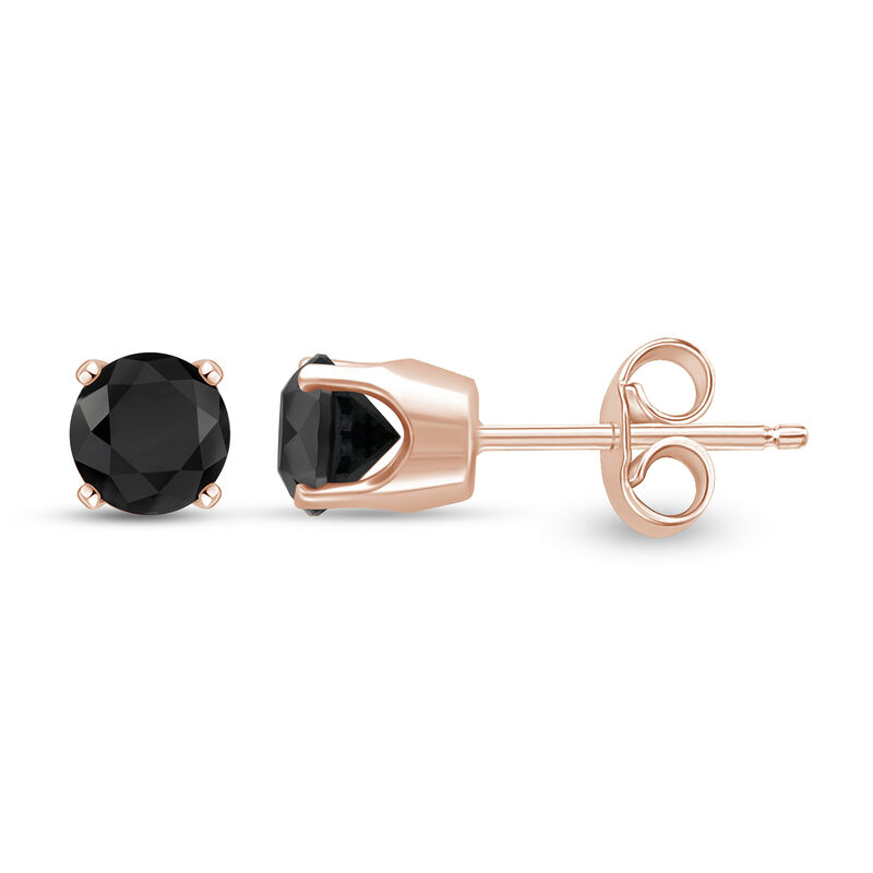 2 ct. tw. Black Diamond Stud Earrings in 14K Rose Gold