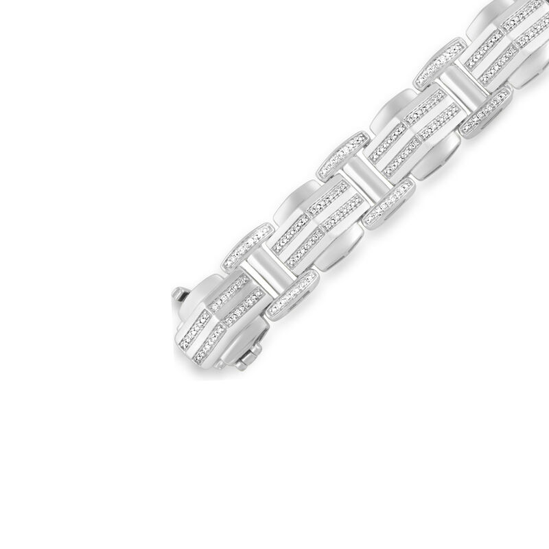 Men&#39;s Link Diamond Bracelet in Sterling Silver &#40;1/2 ct. tw.&#41;