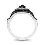 Maleficent Onxy and Diamond Accent Horn Ring in Sterling Silver