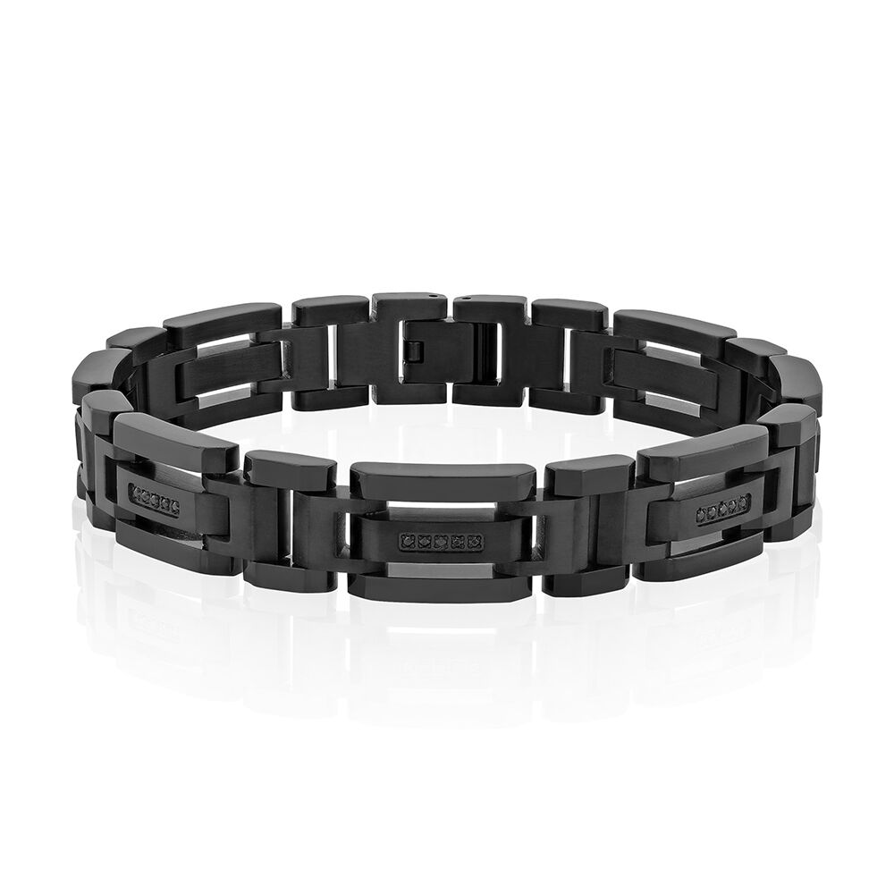 Men's Black Diamond Accent Bracelet