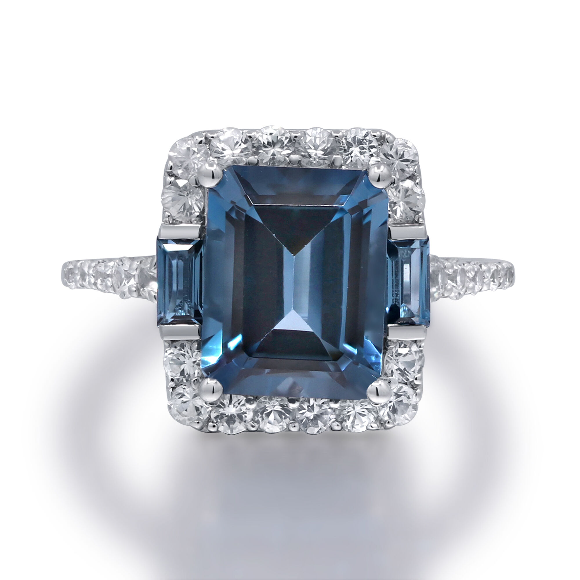 Swiss Blue Topaz & Diamond Ring | 10kt – Burton's Gems and Opals