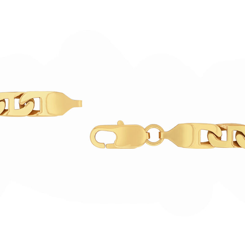 Flat Mariner Link Bracelet in Yellow Ion-Plated Stainless Steel, 6.5mm, 8.5&quot;