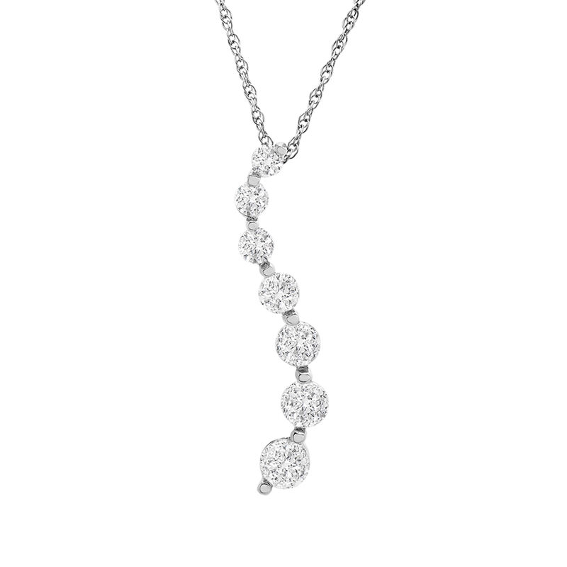 Journey Diamond Necklace in 10K White Gold | Helzberg Diamonds