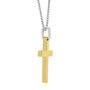 Men&#39;s Brushed Cross Pendant in Sterling Silver and Vermeil