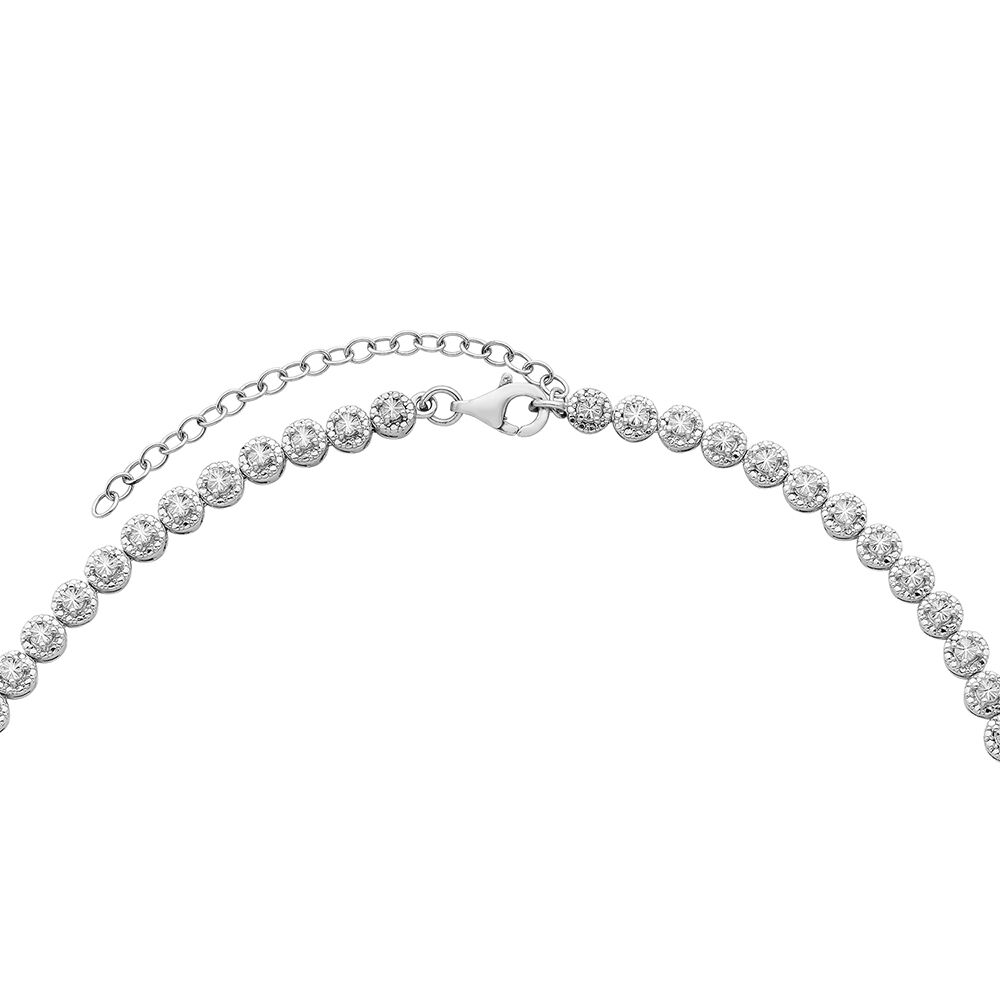 Diamond tennis deals necklace sterling silver