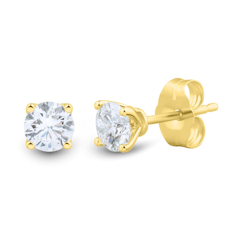 1 ct 14K Yellow Gold Oval Shape Lab Grown Diamond Stud Earrings