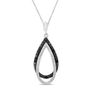 Black Diamond &amp; Diamond Teardrop Pendant in Sterling Silver &#40;1/5 ct. tw.&#41;