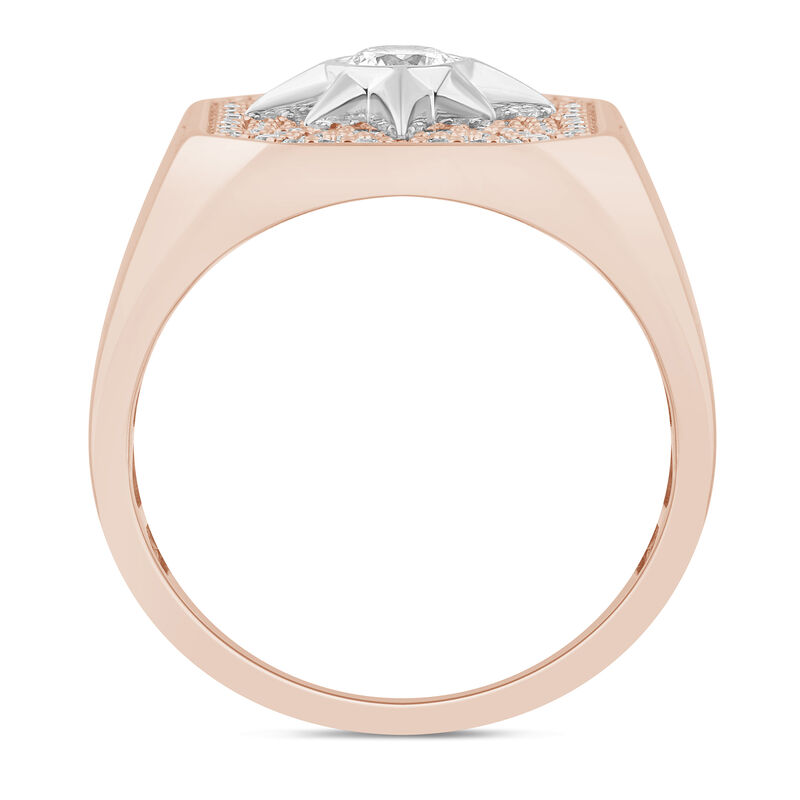 Men&#39;s Starburst Diamond Ring in 10K Rose Gold &#40;1 ct. tw.&#41;