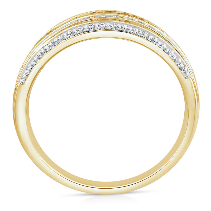 Round and Baguette Multi-Row Diamond Band in 14K Yellow Gold &#40;3 ct. tw.&#41;