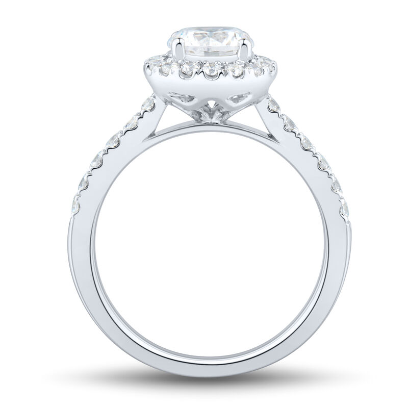 Lab Grown Diamond Round Halo Engagement Ring in 14K Gold &#40;1 1/2 ct. tw.&#41;