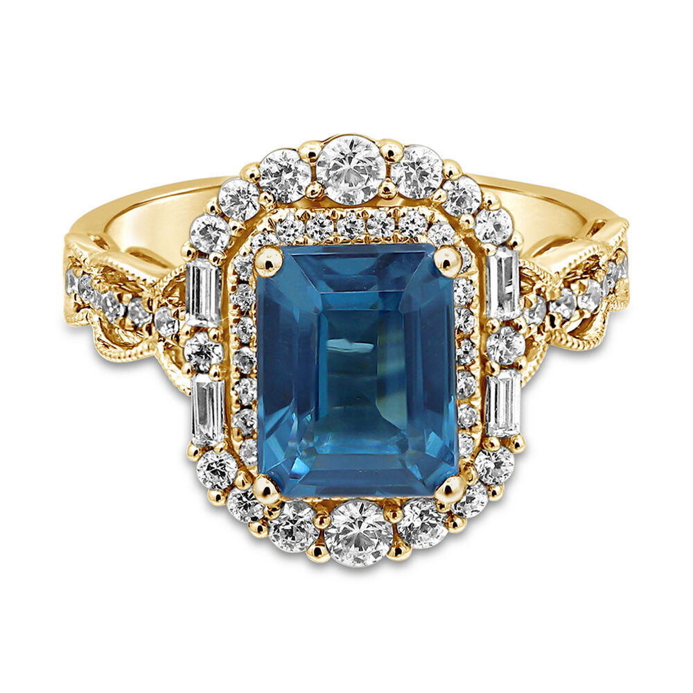 18k White Gold Custom Blue Topaz And Diamond Engagement Ring #103407 -  Seattle Bellevue | Joseph Jewelry