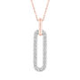 Paperclip Pendant Necklace with Diamonds in 10K Rose Gold &#40;1/5 ct. tw.&#41;